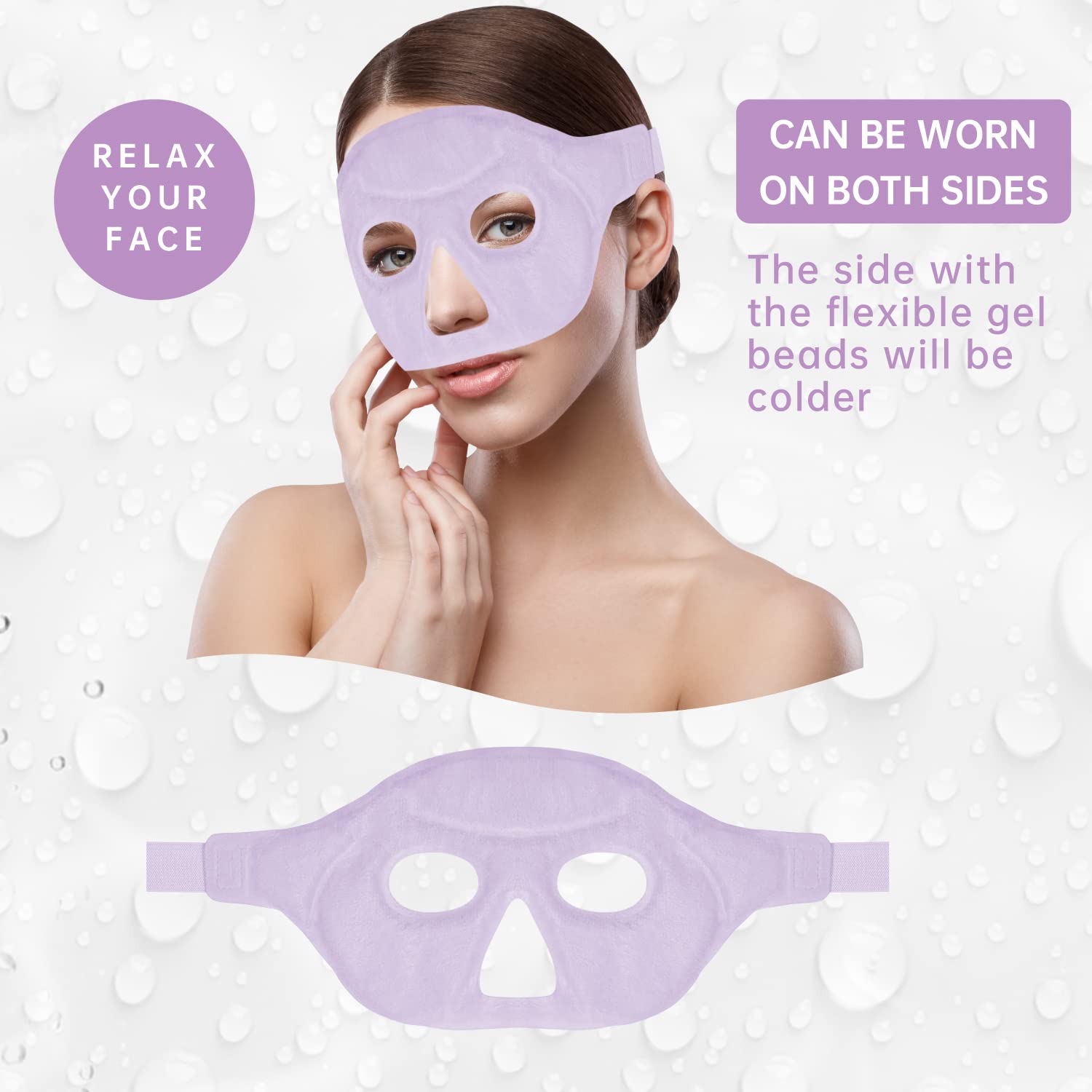 ZNÖCUETÖD Masque Yeux Perles Gel: réutilisable et durable