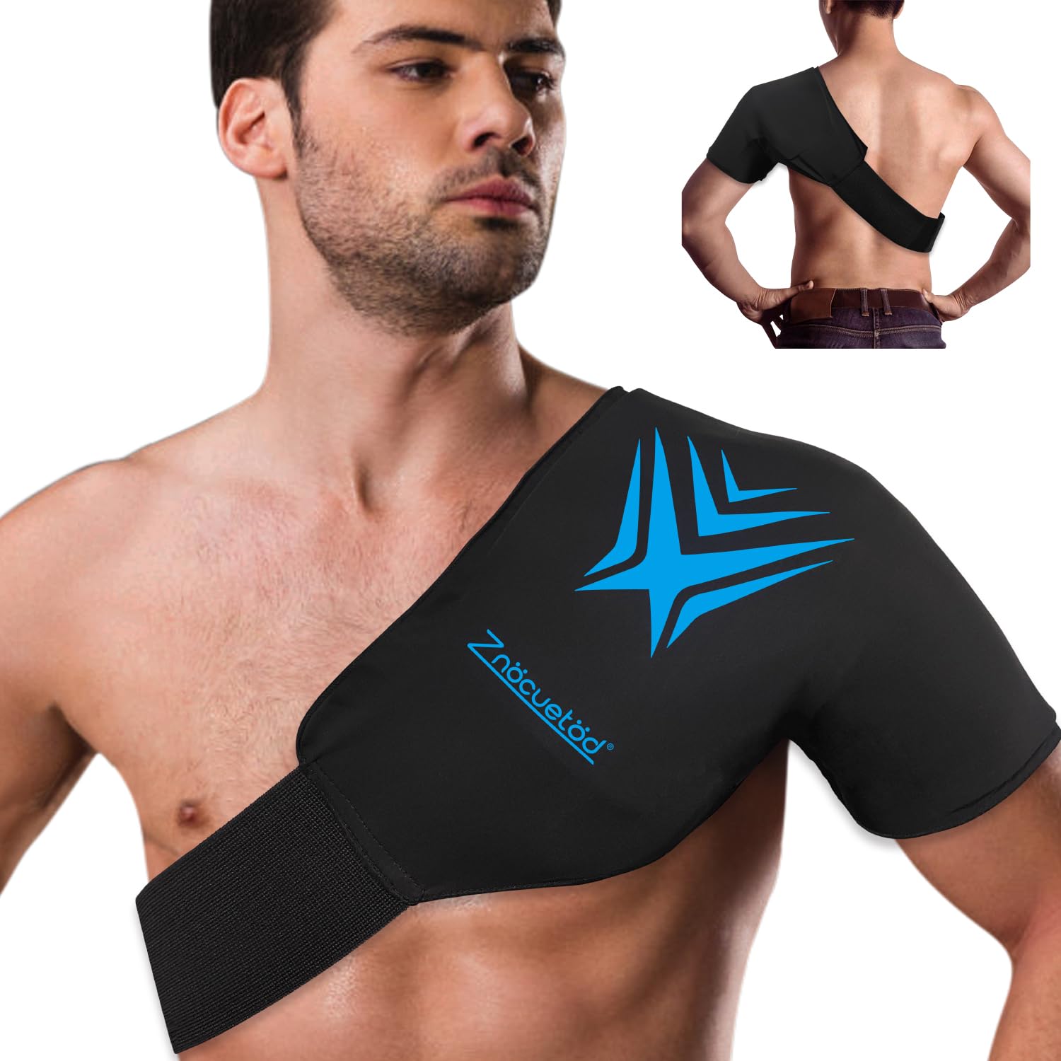 Épaule flexible: le pack-glace ZNÖCUETÖD s'adapte autour de l'épaule.