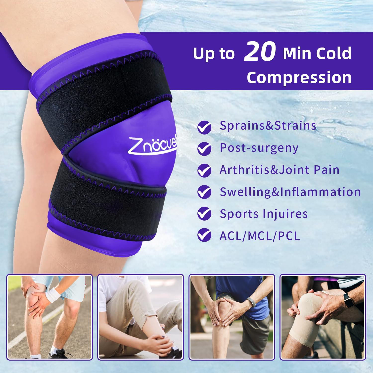 ZNÖCUETÖD pack-glace-genou-relaxation durable et fraîche