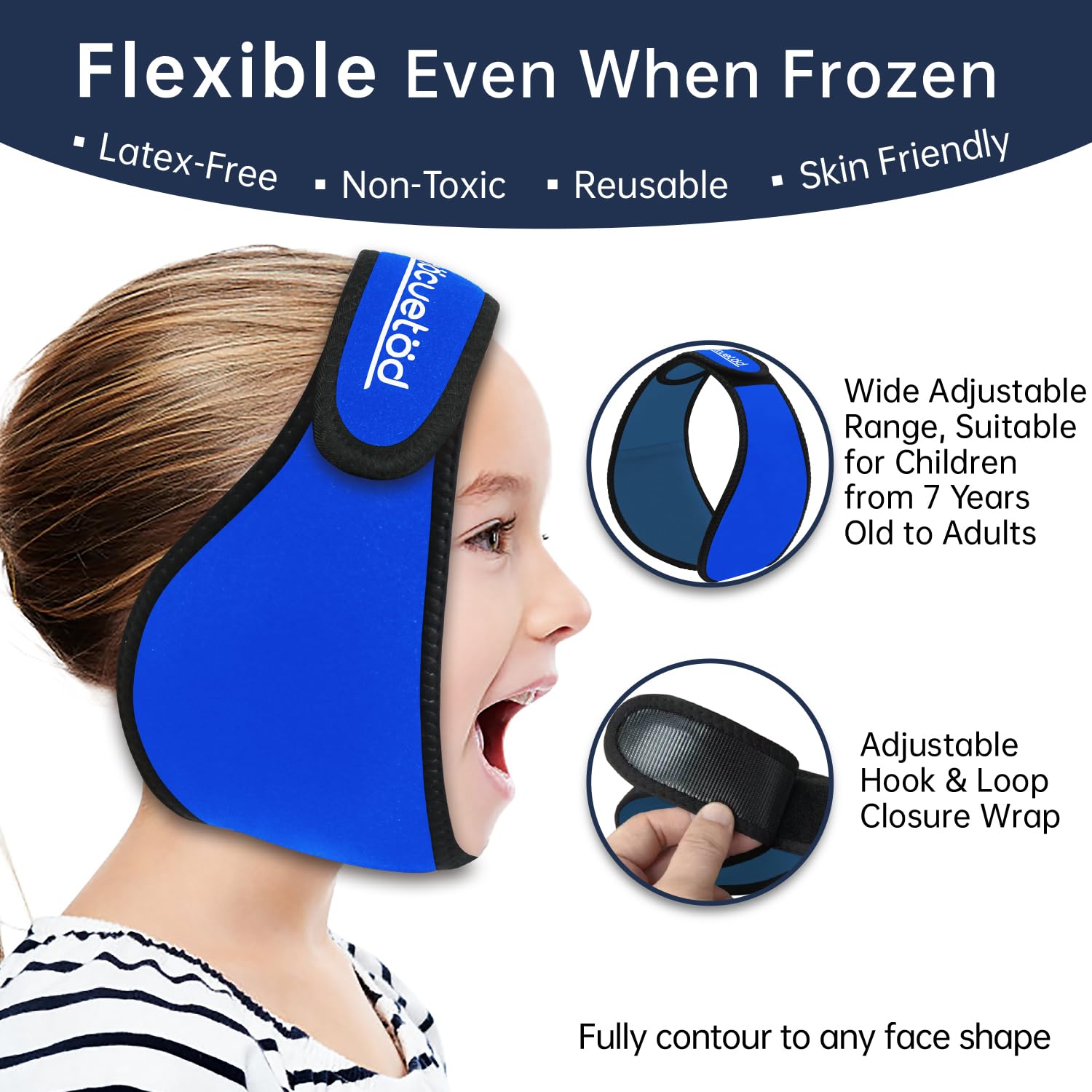 ZNÖCUETÖD-quatre-blocs-glace-dents-sages, thérapie froide compatible et réutilisable.