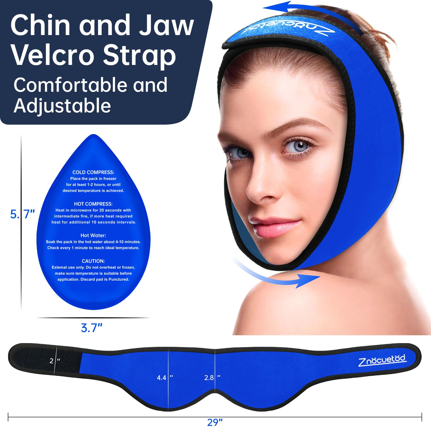 ZNÖCUETÖD taille ajustable 50-71 cm, convient adultes et enfants à partir de 7 ans.