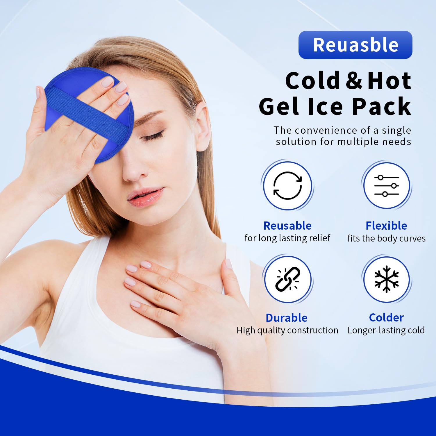 ZNÖCUETÖD pack glace visage pour soulagement local et récupération.