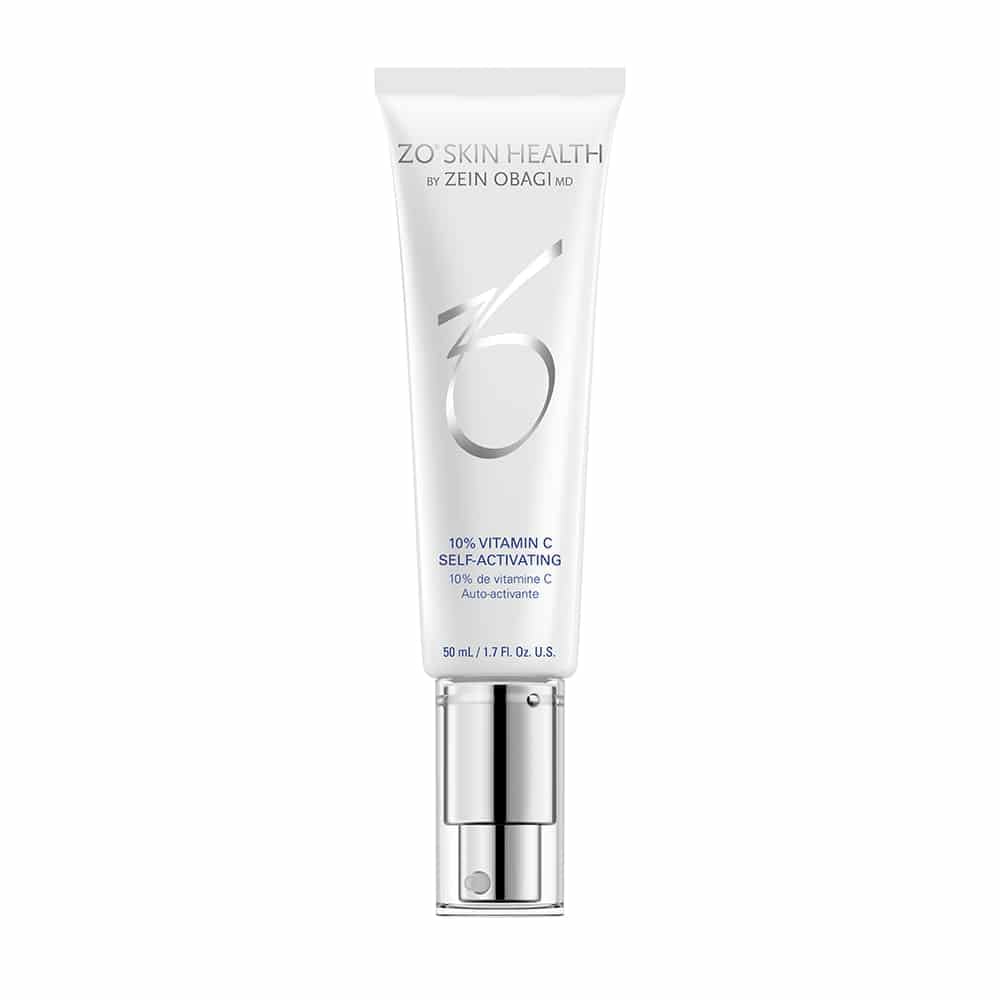 ZO SKIN HEALTH 10% vitamine C, flacon élégant, soutien potentiel à l’éclat et à la défense antioxydante.