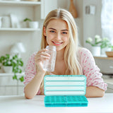 Zoksi couleur cyan boite pilules compacte ideale pour sac a main.