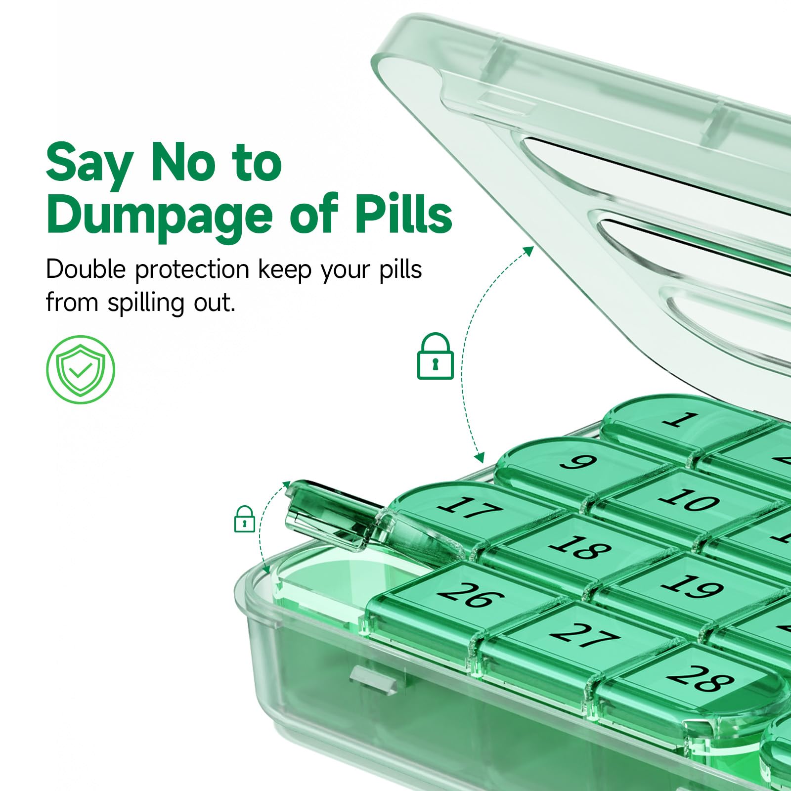 Zoksi grande capacite 32 emplacements pour pilules et vitamines.