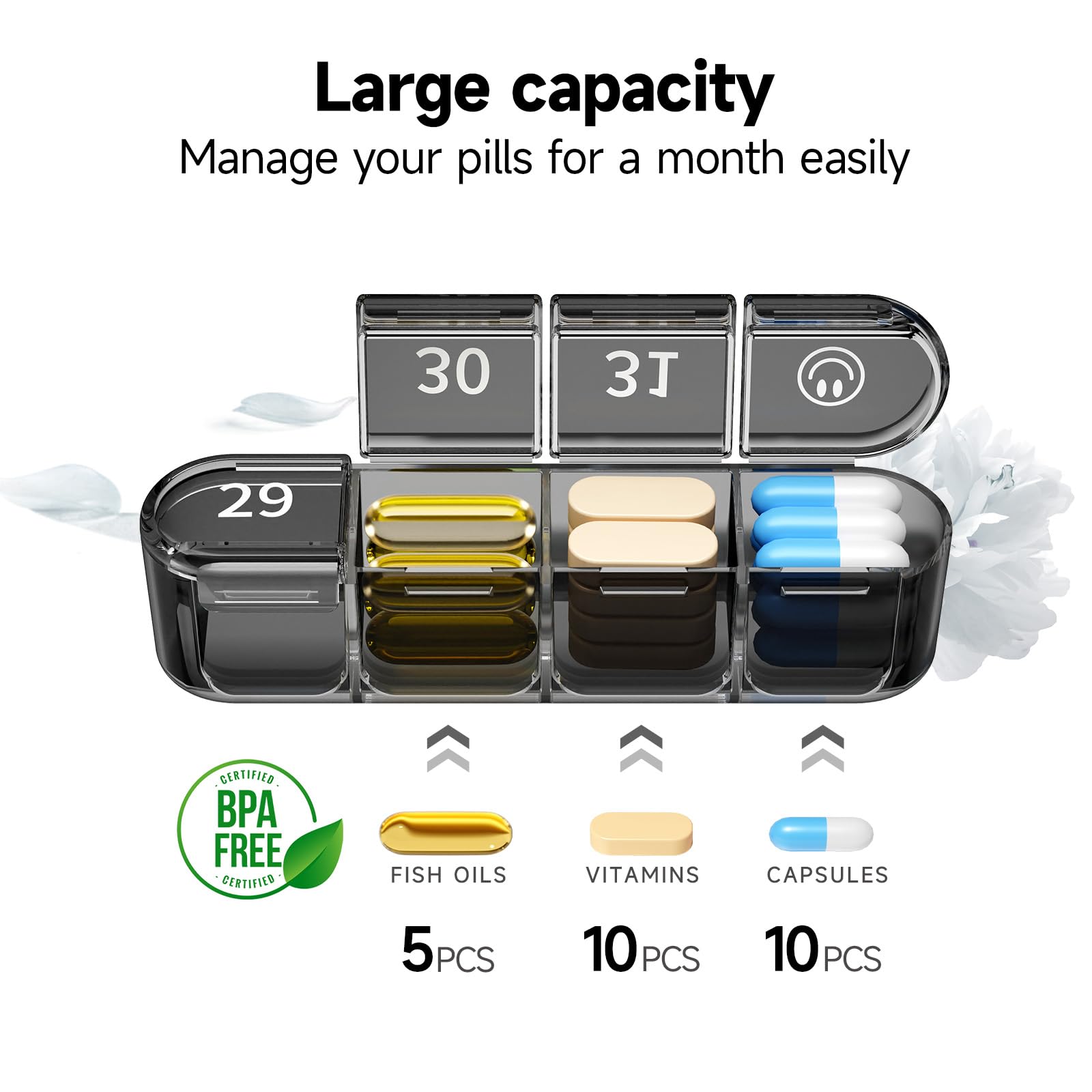 Pilulier Zoksi compact et prêt pour le voyage pour vos déplacements.