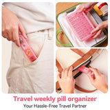 Zoksi pochette voyage pilules – légère et compacte, parfaite en voyage.