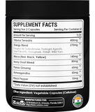 Plan rapproché des ingrédients clés, Tribulus Terrestris et Maca, dans la formule.