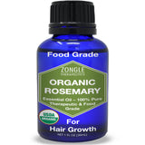Zongle Therapeutics huile essentielle romarin bio en bouteille, parfum aromatique pour cheveux.