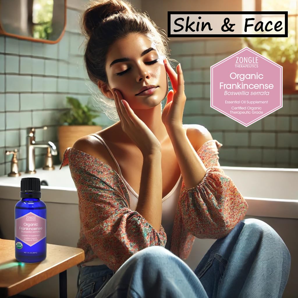 Soin peau avec huile d’encens Zongle Therapeutics pour hydratation et éclat naturel.