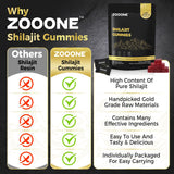 Gommes Zooone Shilajit saveur myrtille, dégustation agréable et énergie douce pendant l'entraînement.