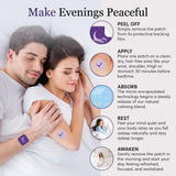 Patch Zovira Sleep Patches sur l'avant-bras en utilisation nocturne.