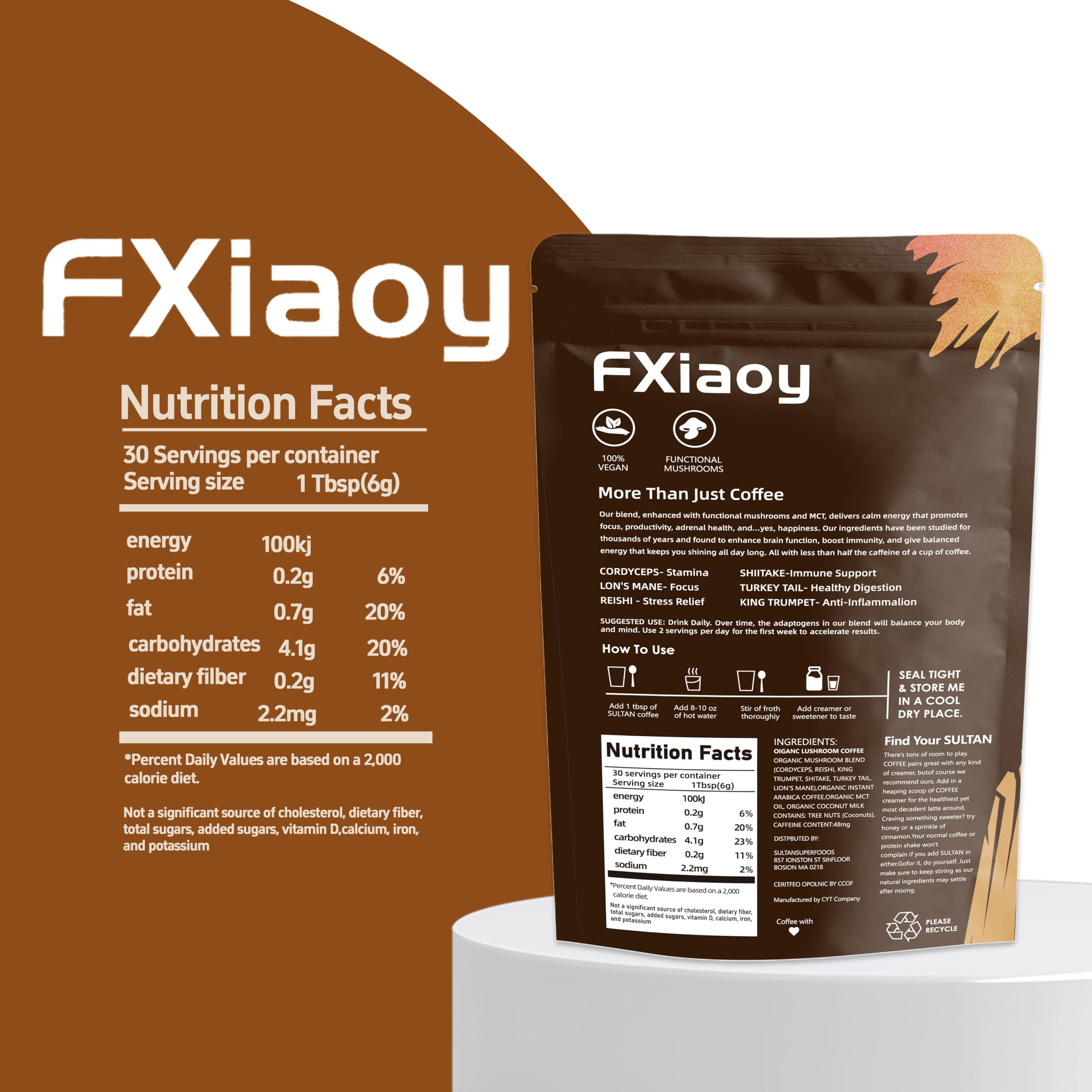 Café aux champignons ZREVSB – tasse prête à éveiller concentration et clarté.