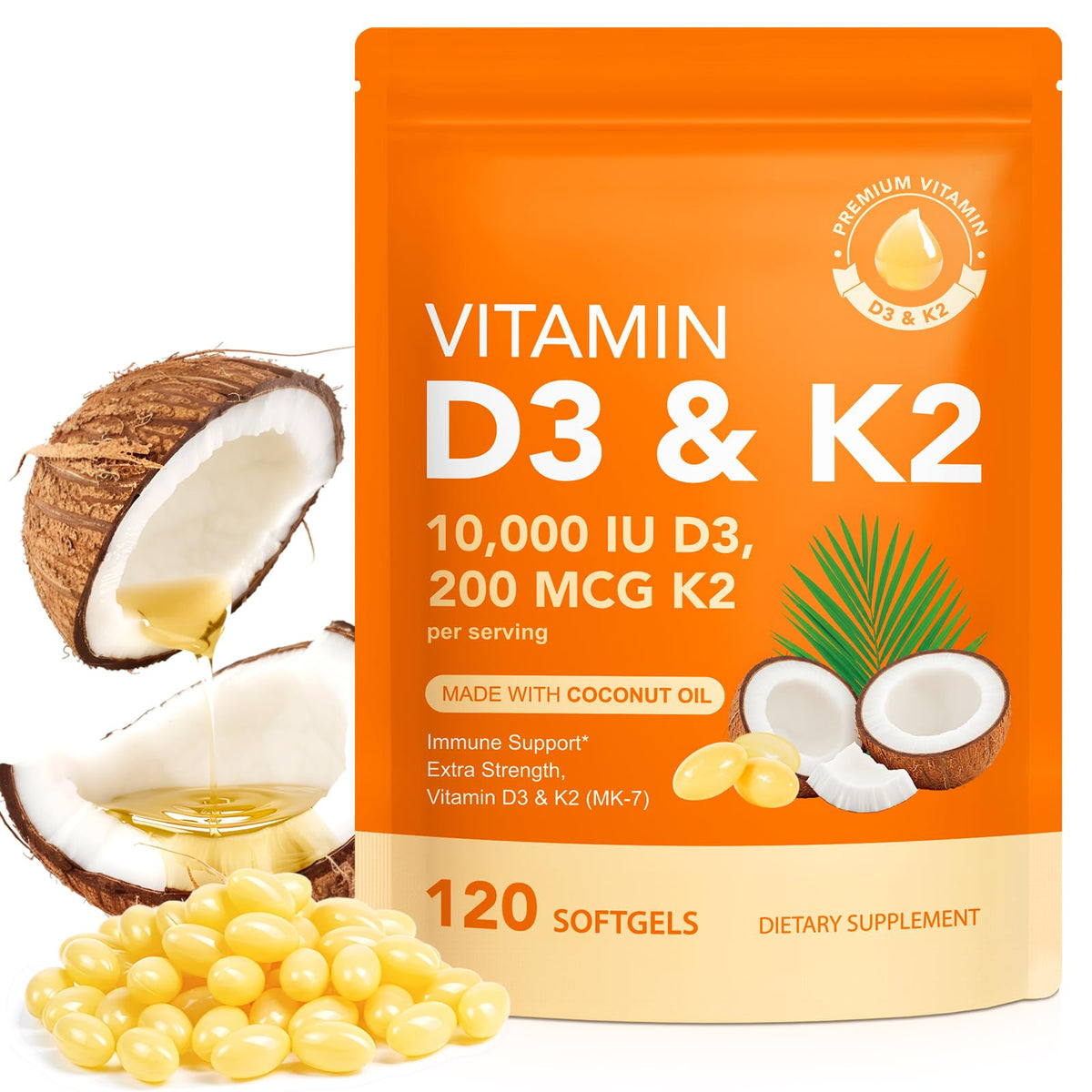 ZROGJBMK: bouteille de gélules avec huile de coco, absorption optimisée