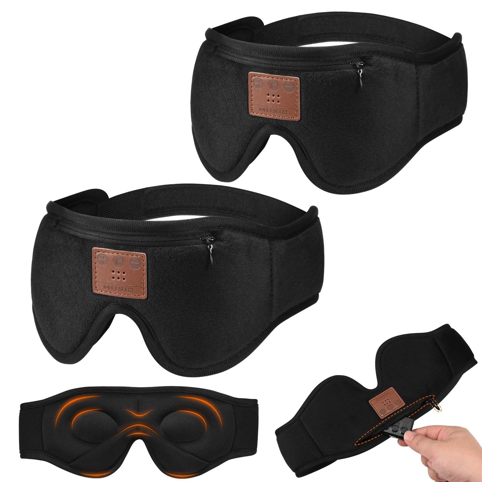 ZRUHIG masque-sommeil Bluetooth 2-pack prêt à offrir, contexte détente nocturne