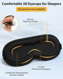 Masque ZRUHIG sommeil espace-yeux élargi, maquillage intact et confort oculaire.
