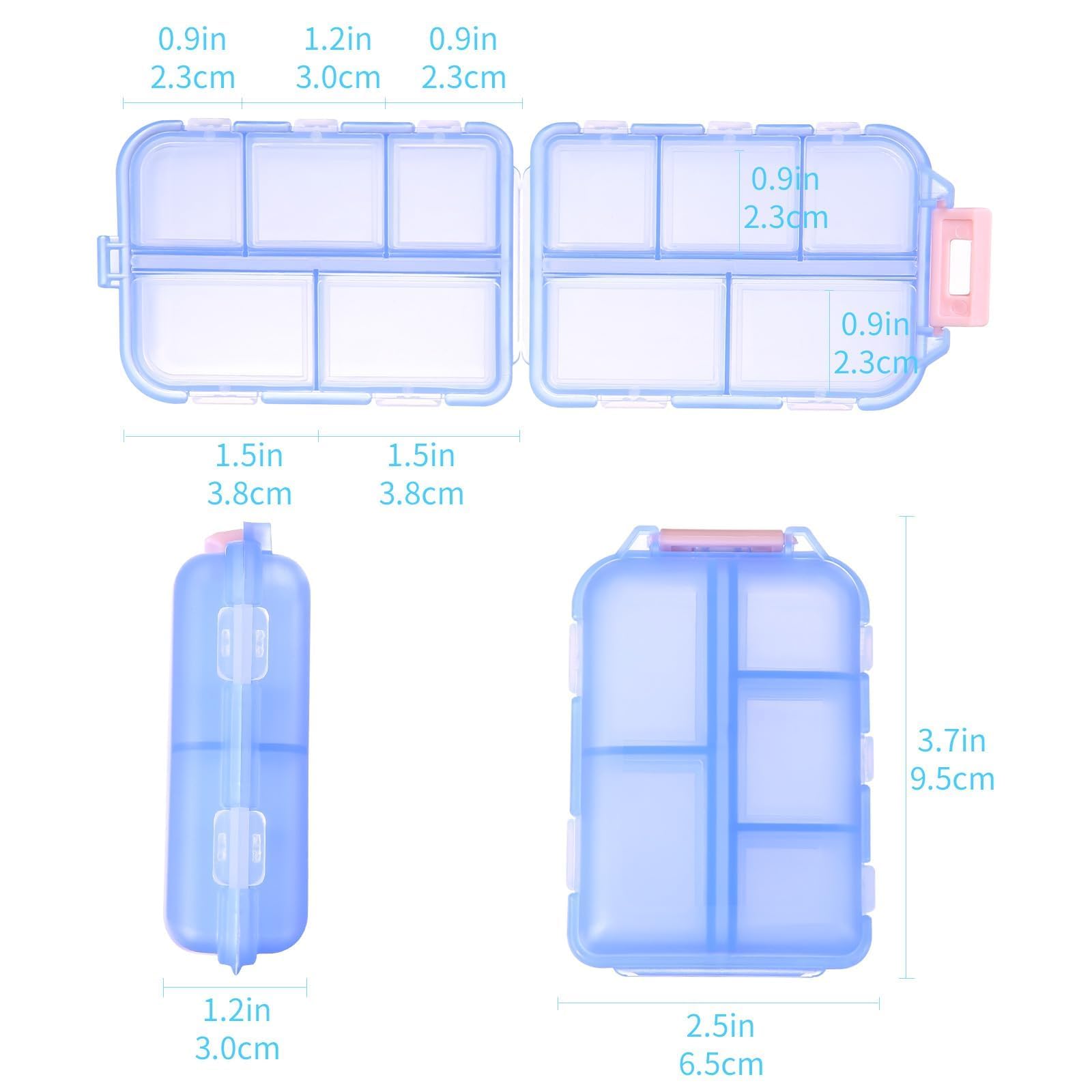 Zuihug boite-pilules bleue compacte, se glisse facilement dans un sac.