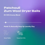 Brume d'arôme Patchouli Zum: parfum subtil diffusé pendant le séchage.