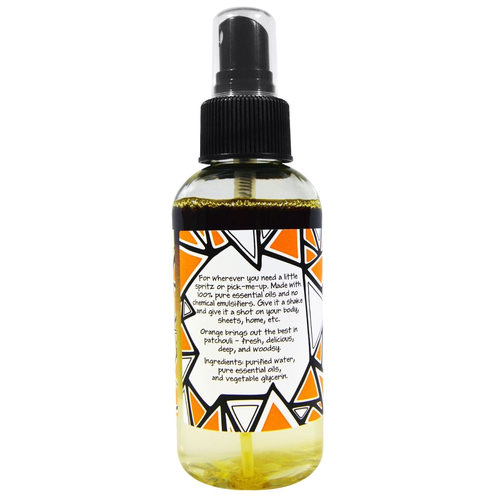 Zum Mist Patchouli-Orange, application sur peau, parfum apaisant pour le corps.