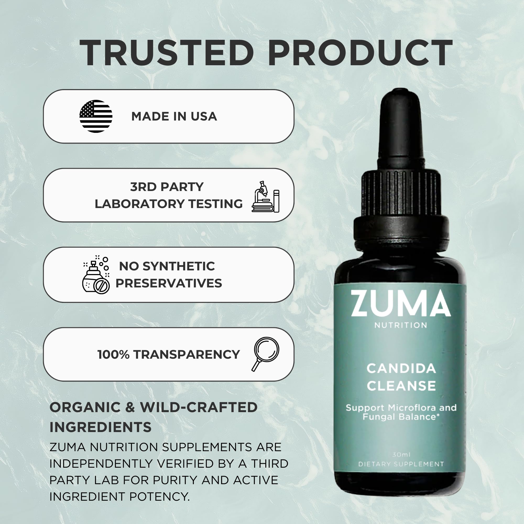 Préparation du tonique Zuma Nutrition dans un verre d’eau