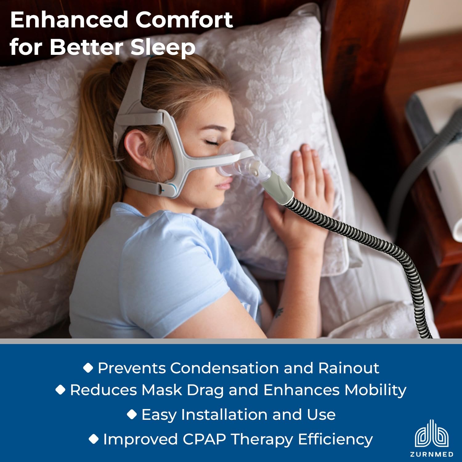 Tuyau ZURNMED Climate-Line silencieux et durable pour CPAP.