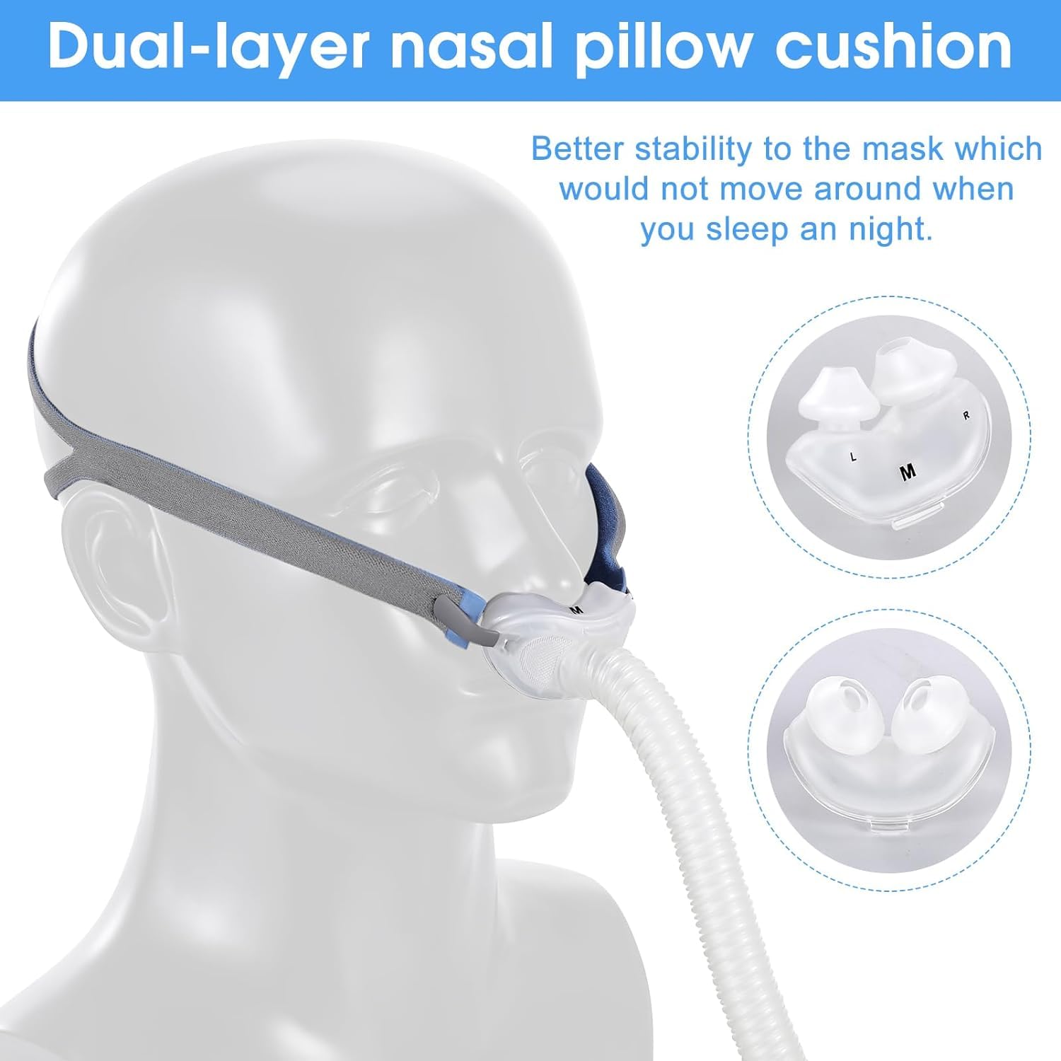 Coussins AirFit P10 ZURNMED durables conçus pour résister à l'usage quotidien.