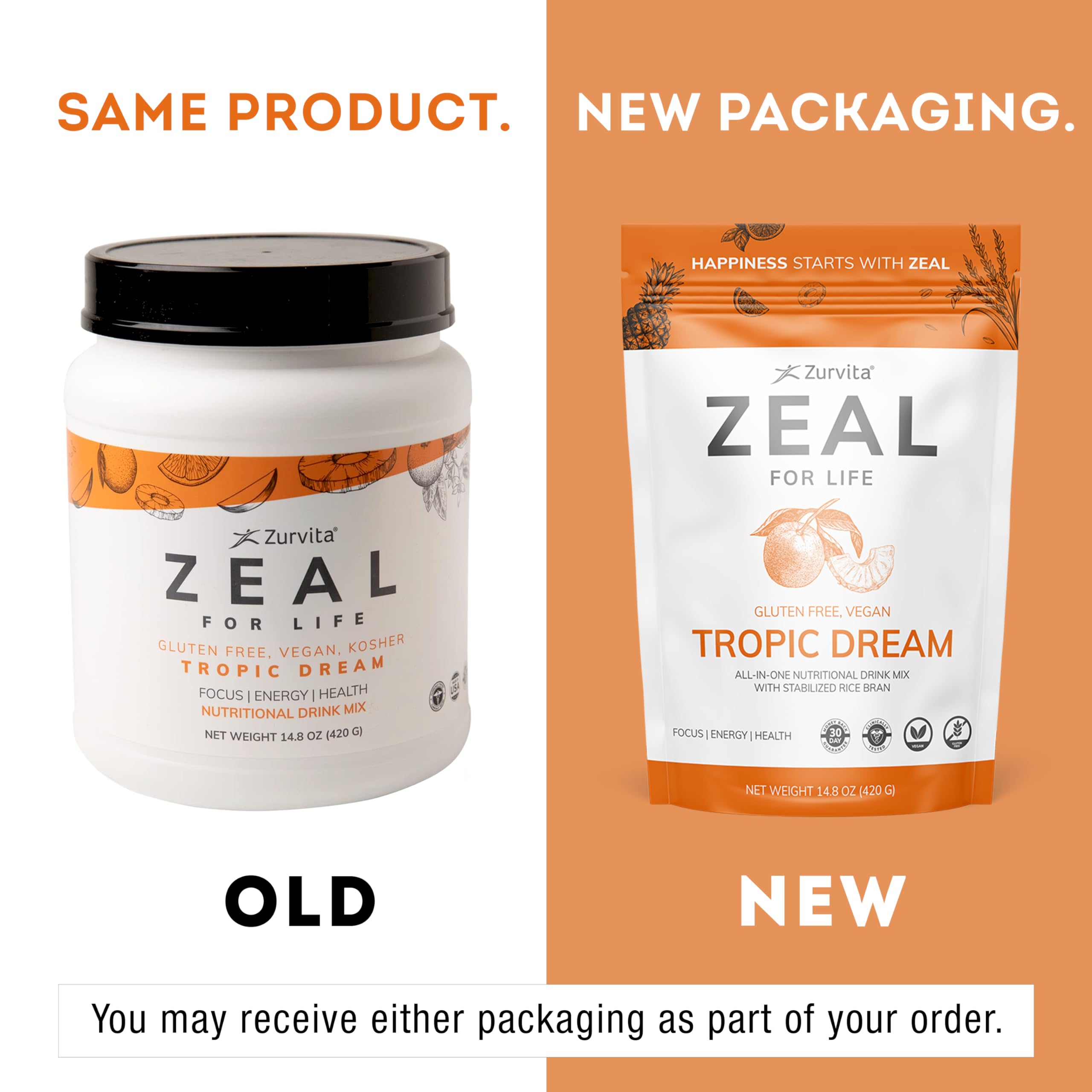 Zurvita Zeal pour la vie — verre pret a boire, boisson nutritive prête a consommer.