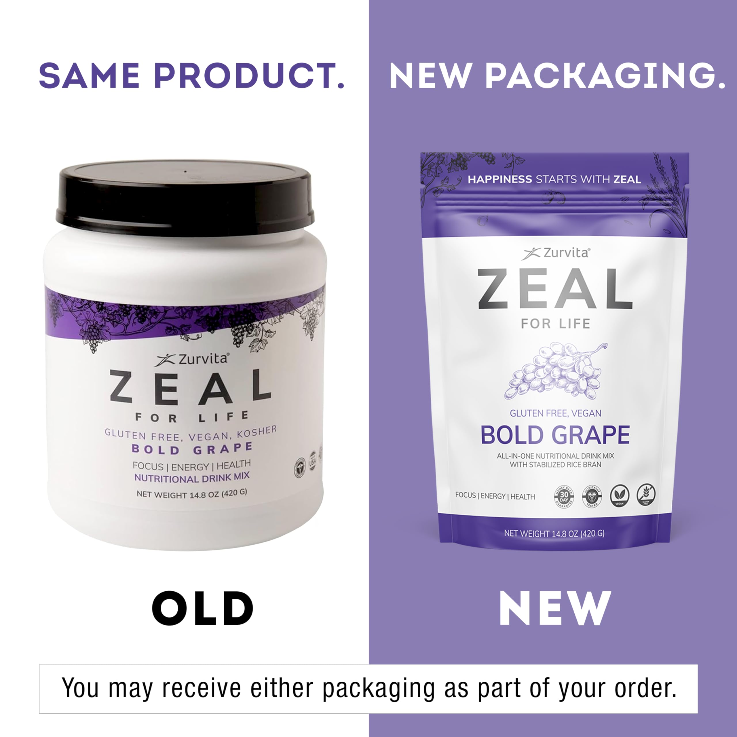 Zurvita Zeal pour la Vie, gobelet avec mélange, dissolution facile pour une énergie pratique.