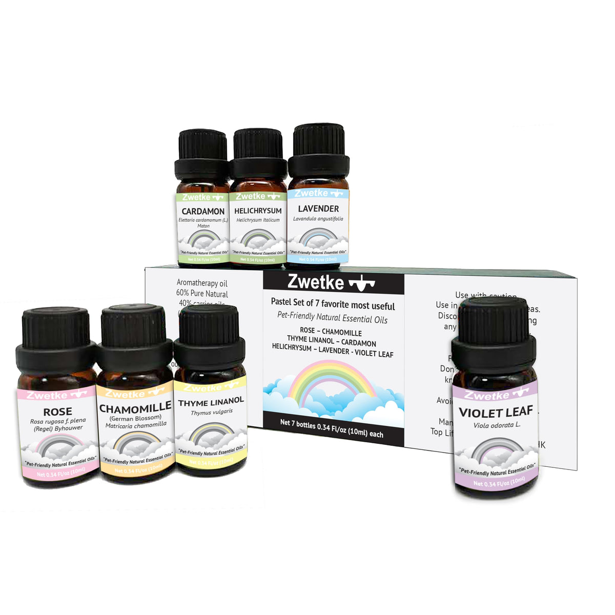 Coffret premium ZWETKE prêt à diffuser, mélange sûr et aromatique autour des animaux.