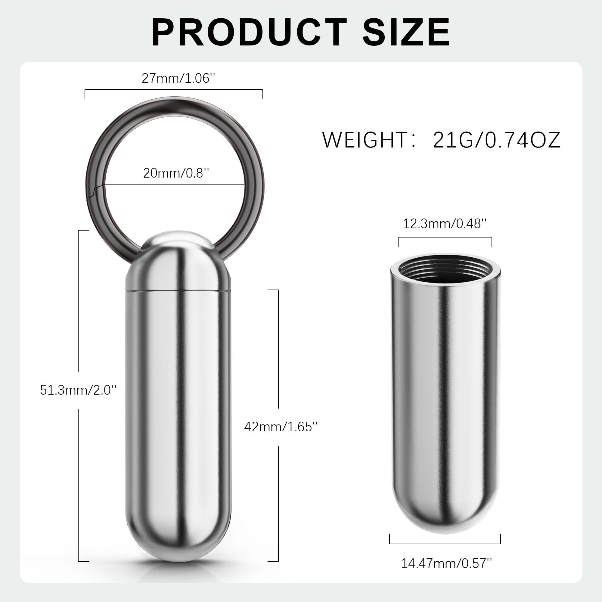 ZXLLM Capacité deux capsules diamètre maximal 0,8 pouce, pratique