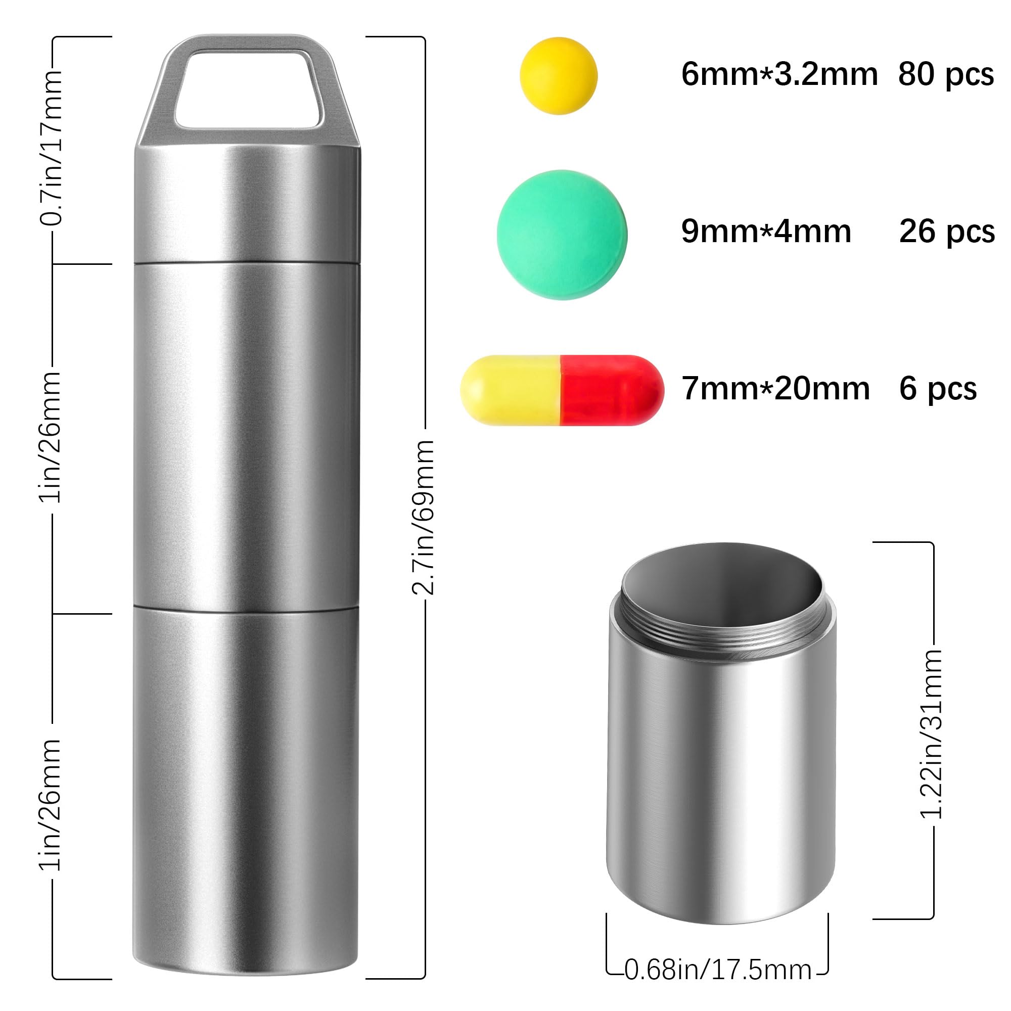 ZXLLM étui-pilules porte-clés, accessoire léger et pratique à accrocher