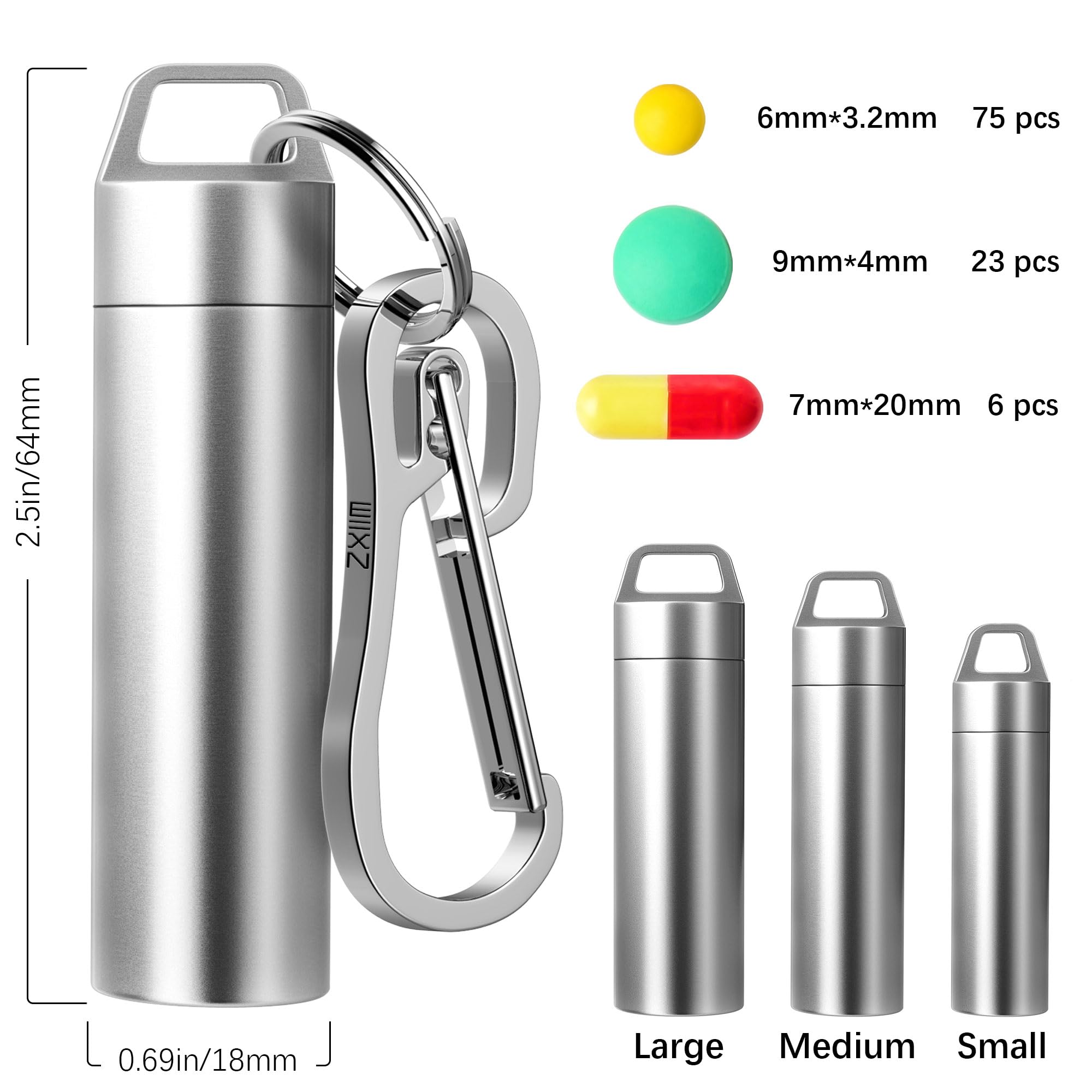 ZXLLM porte-clefs etui pilules, facile a attacher pour un quotidien organise.