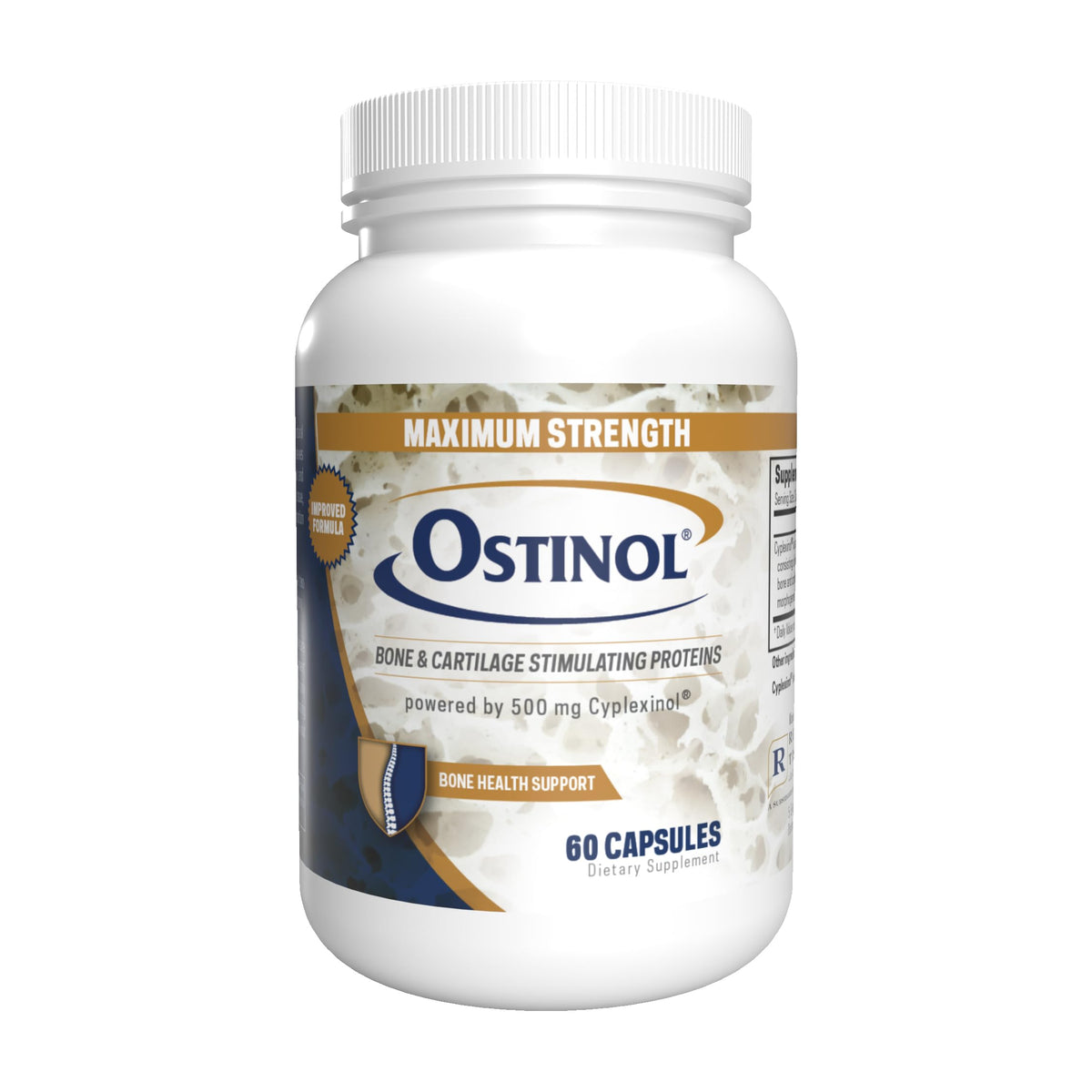 Bouteille ZYCAL Ostinol, soutien avancé des os et des articulations pour mobilité quotidienne.
