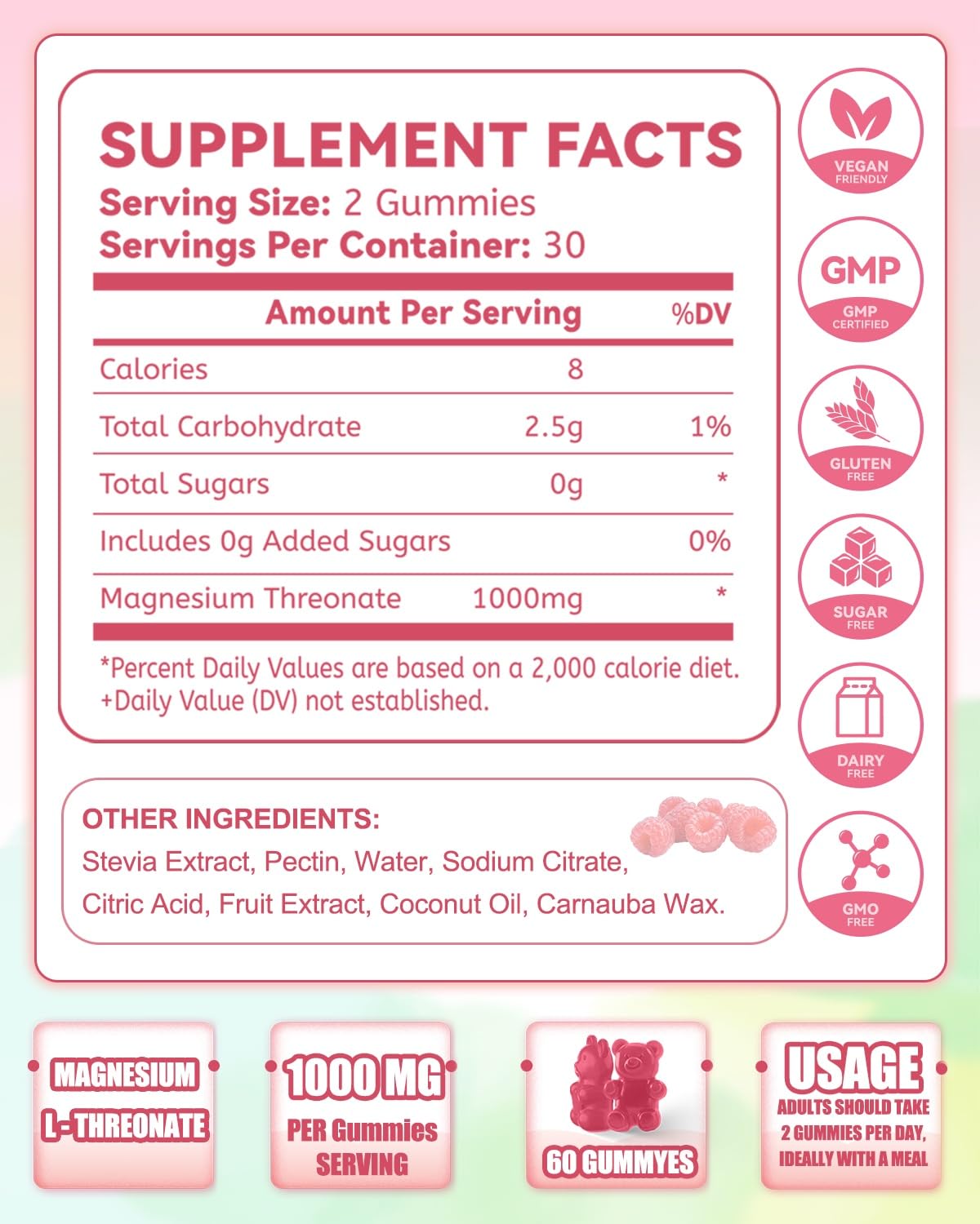 Gommes sans sucre et vegan ZyliaVitaX, goût framboise attractif