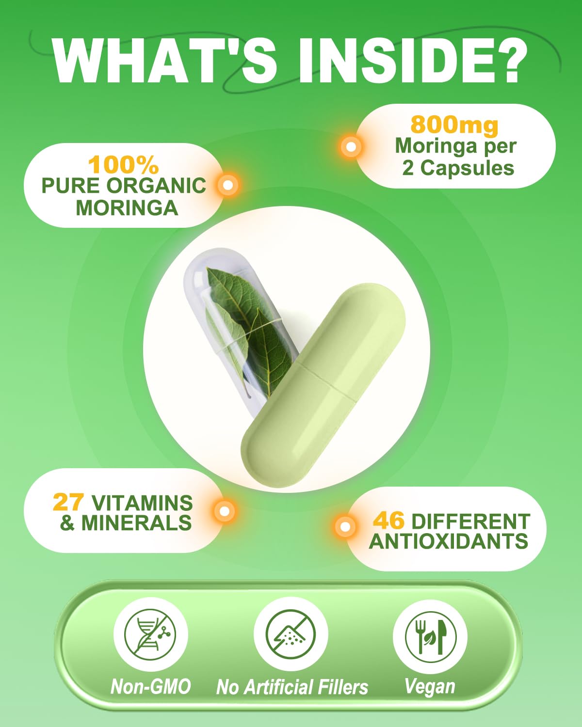 Gélules ZyliaVitaX Moringa, soutien potentiel à l’immunité et à la vitalité.
