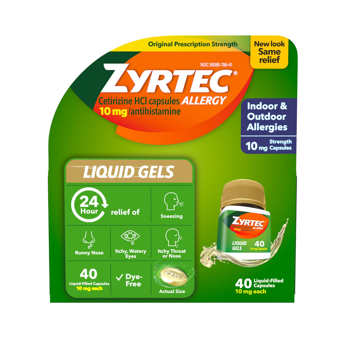 Zyrtec – bouteille visible, format 24h pour soulager les allergies
