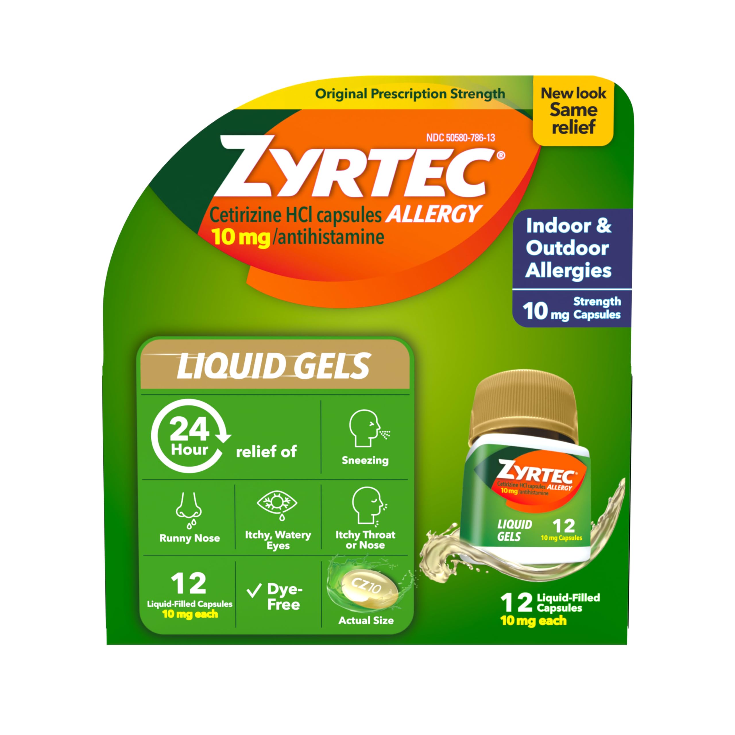 Zyrtec – bouteille de gelules 24h pour le relief des allergies