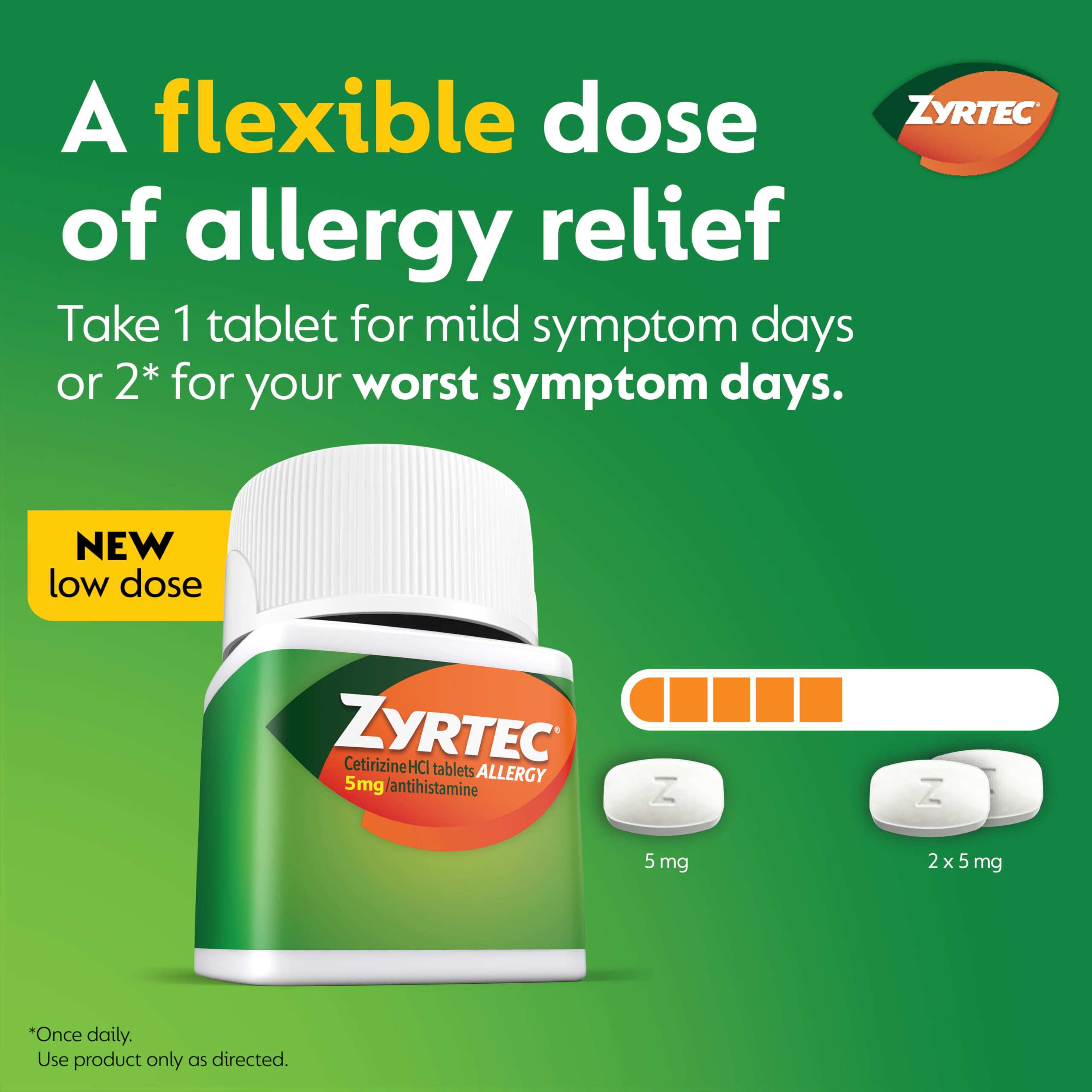 Etiquette Zyrtec sur la bouteille, indication 24h et conseils d’usage.