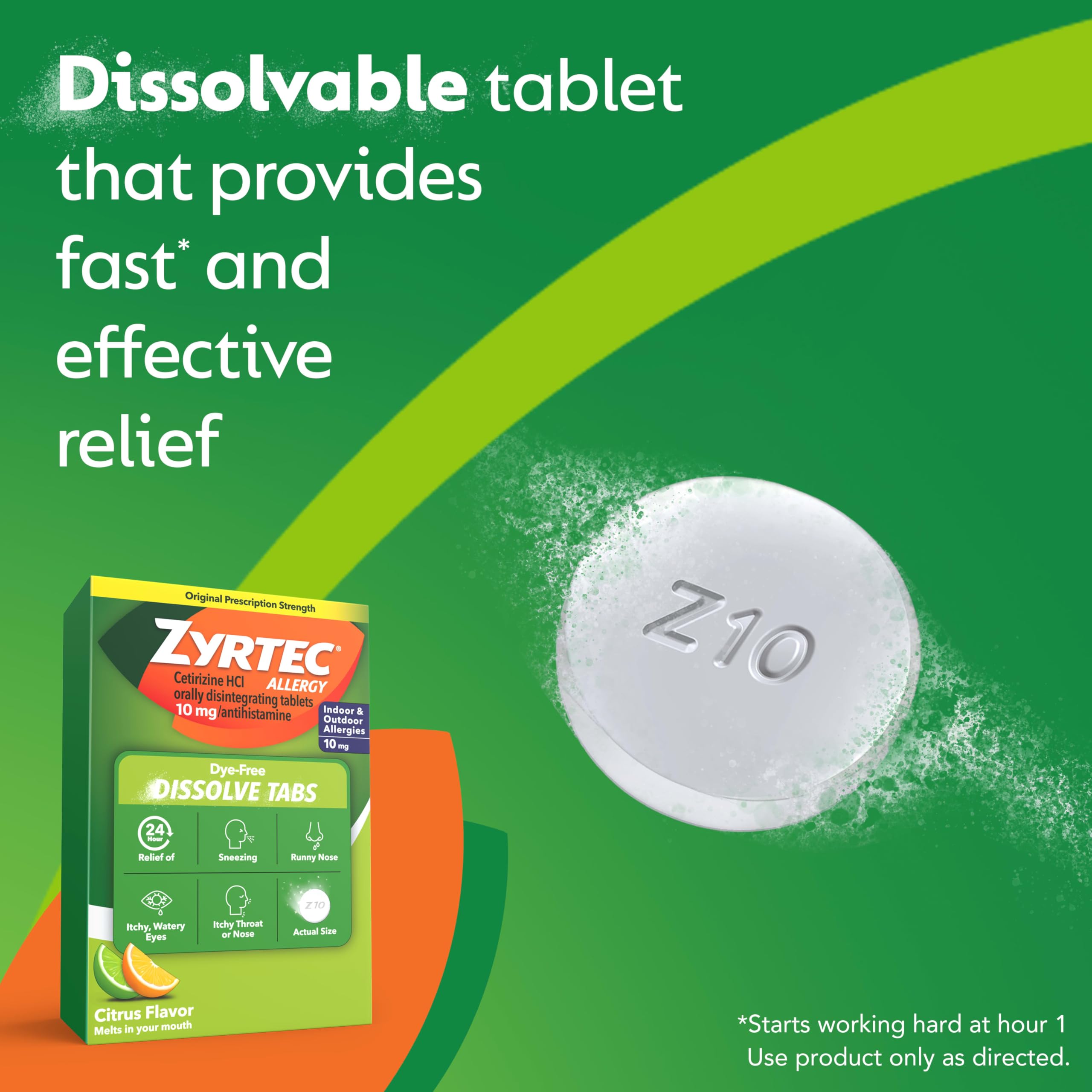 Zyrtec Goût Citron, arôme agréable et prise pratique.