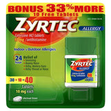 Zyrtec Paquet Avantage 40 comprimés: option pratique pour l'usage quotidien lors des allergies