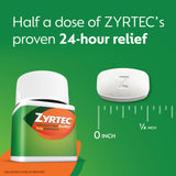 Soulagement 24h Zyrtec pour allergies intérieures et extérieures.