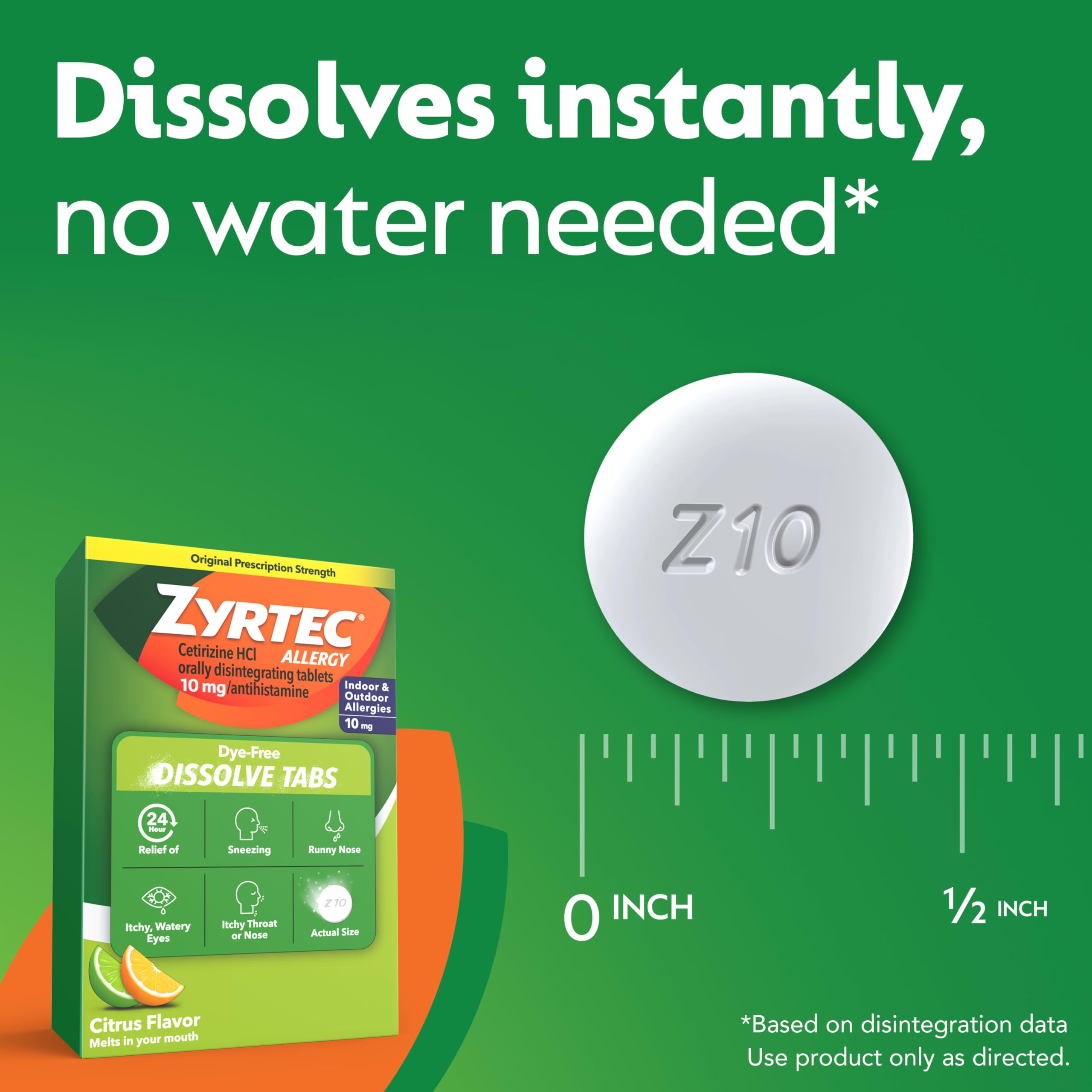 Zyrtec Soulagement potentiel des allergies toute la journée.