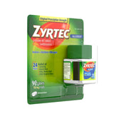 Zyrtec: tablettes de 10 mg prêtes à soulager les allergies.