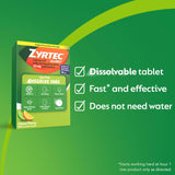 Zyrtec Tablettes dissolution rapide en bouche, faciles à prendre.