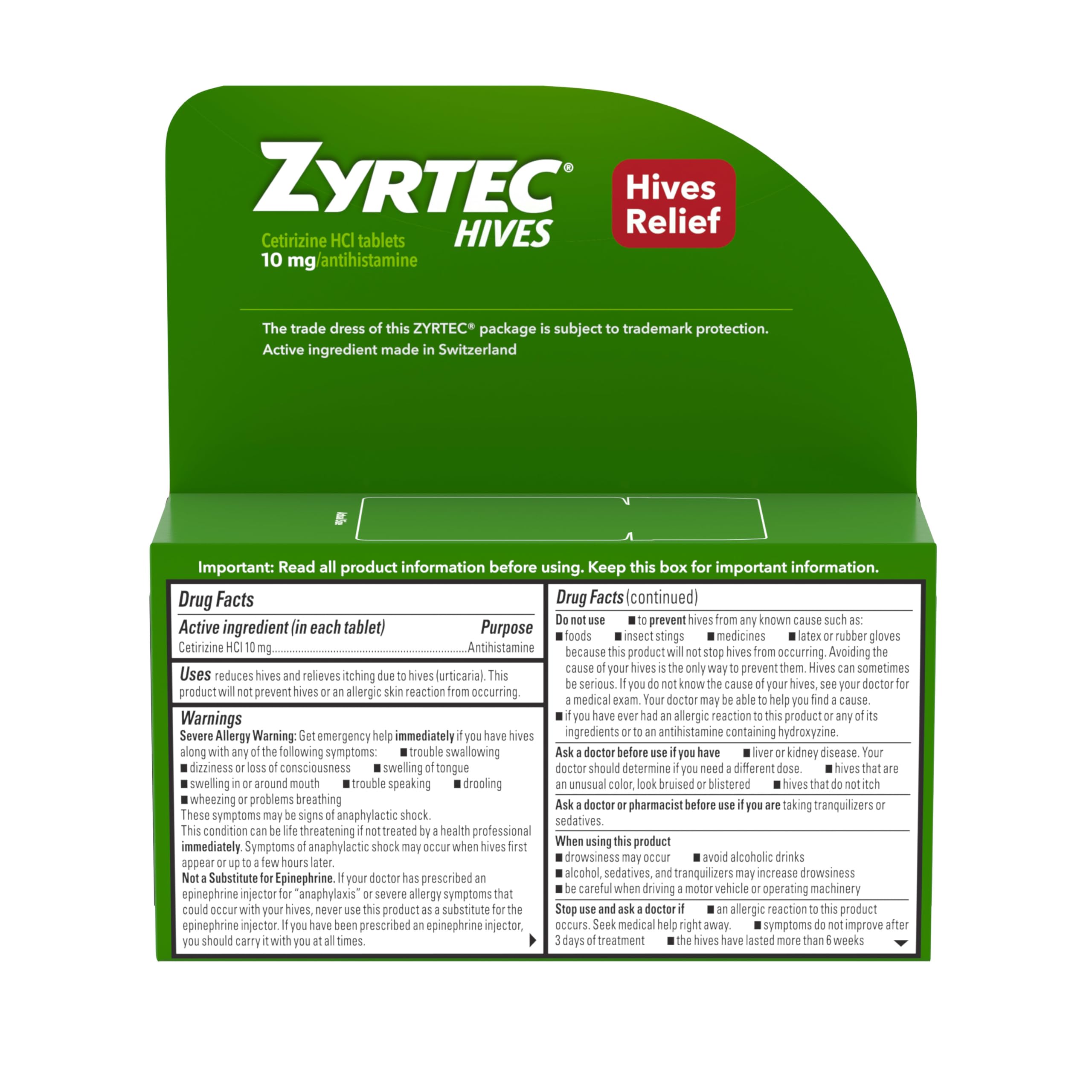 Usage quotidien avec Zyrtec, dose simple et pratique.