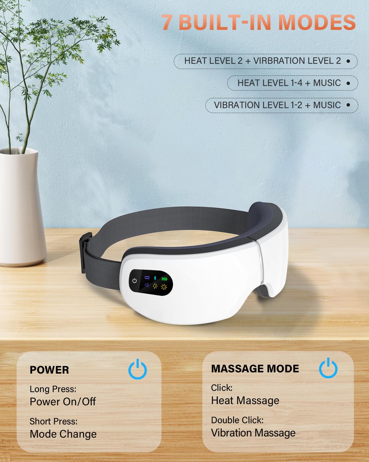 Masseur-œil ZZR SEVEN sept modes pour personnaliser le massage