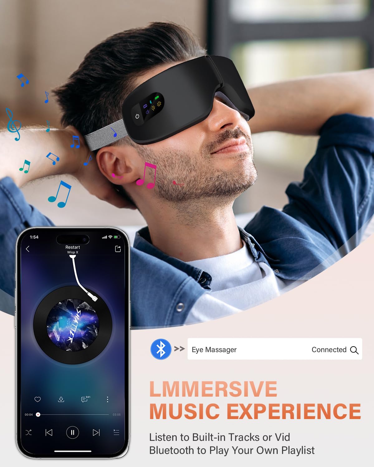Arrêt automatique après 10 minutes du masseur yeux ZZR SEVEN.